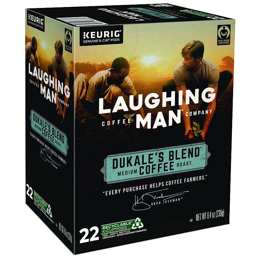 Laughing Man Coffee Company Dukale's Blend K-Cup Pods, 22/Box (8338)