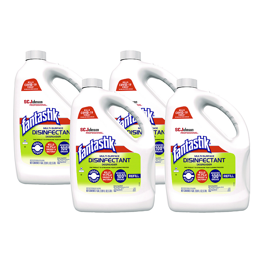 Fantastik Multi-Surface Disinfectant Degreaser, Pleasant Scent, 1 Gallon Bottle, 4/Carton (311930)
