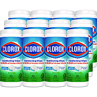 Clorox Disinfecting Wipes, 7 x 8, Fresh Scent, 35/Canister, 12/Carton (01593CT)