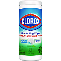 Clorox Disinfecting Wipes, 7 x 8, Fresh Scent, 35/Canister (01593EA)