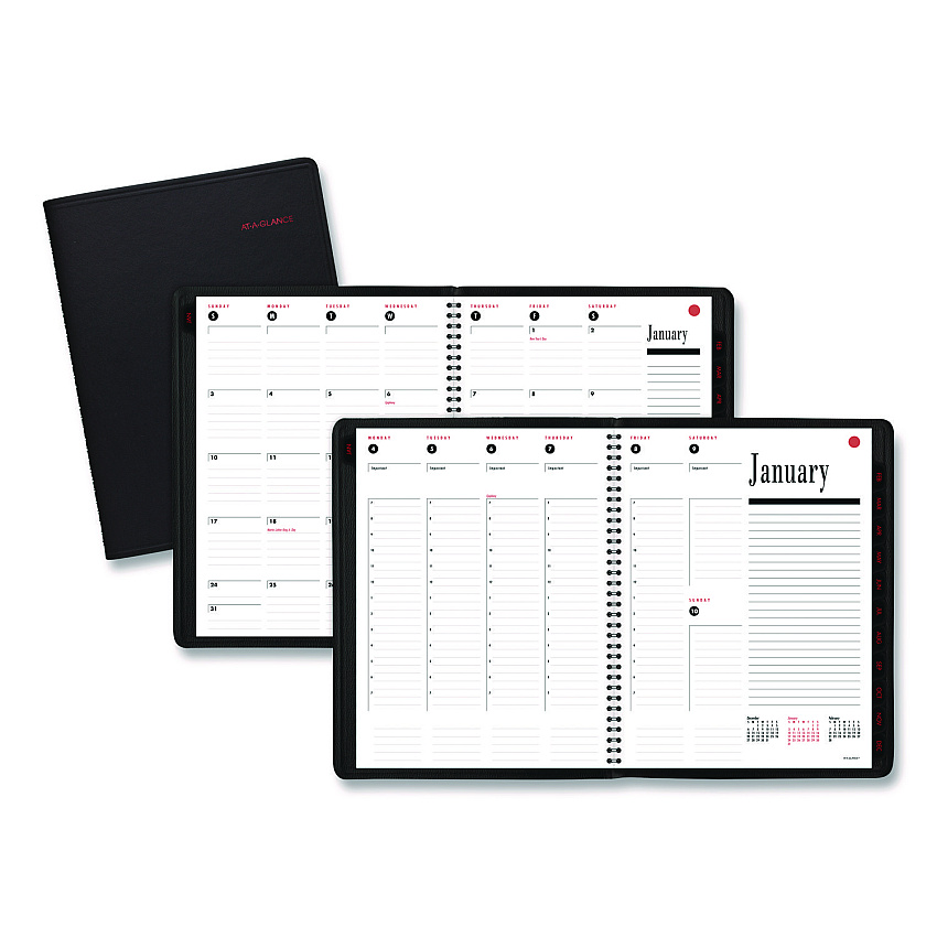 AT-A-GLANCE 800 Range Weekly/Monthly Appointment Book, 11 x 8.25, Black Cover, 12-Month (Jan to Dec): 2023 (7086405)