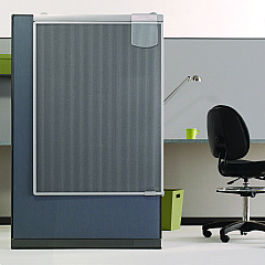 Quartet Workstation Privacy Screen, 36w x 48d, Translucent Clear/Silver (WPS1000)