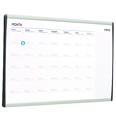 Quartet Magnetic Dry-Erase Calendar, 18 x 30, White Surface, Silver Aluminum Frame (ARCCP3018)