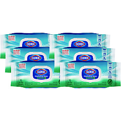 Clorox Disinfecting Wipes, Easy Pull Pack, 1-Ply, 8 x 7, Fresh Scent, White, 75 Towels/Box, 6 Boxes/Carton (31430)