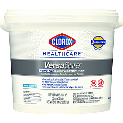 Clorox Healthcare VersaSure Cleaner Disinfectant Wipes, 1-Ply, 12 x 12, White, 110/Bucket (31759EA)