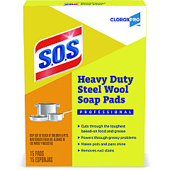 S.O.S. Steel Wool Soap Pads, 4 x 5, Steel, 15 Pads/Box, 12 Boxes/Carton (88320CT)