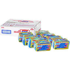 S.O.S. All Surface Scrubber Sponge, 2.5 x 4.5, 0.9" Thick, Dark Blue, 3/Pack, 8 Packs/Carton (91028CT)