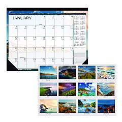House of Doolittle Recycled Earthscapes Desk Pad Calendar, Seascapes Photography, 18.5 x 13, Black Binding/Corners,12-Month (Jan to Dec): 2023 (1386)