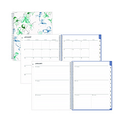 Blue Sky Lindley Weekly/Monthly Planner, Lindley Floral Artwork, 11 x 8.5, White/Blue/Green Cover, 12-Month (Jan to Dec): 2023 (100654)