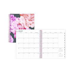 Blue Sky Joselyn Monthly Wirebound Planner, Joselyn Floral Artwork, 10 x 8, Pink/Peach/Black Cover, 12-Month (Jan to Dec): 2023 (110395)