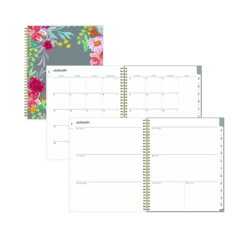 Blue Sky Sophie Frosted Weekly/Monthly Planner, Sophie Floral Artwork, 11 x 8.5, Multicolor Cover, 12-Month (Jan to Dec): 2023 (140087)