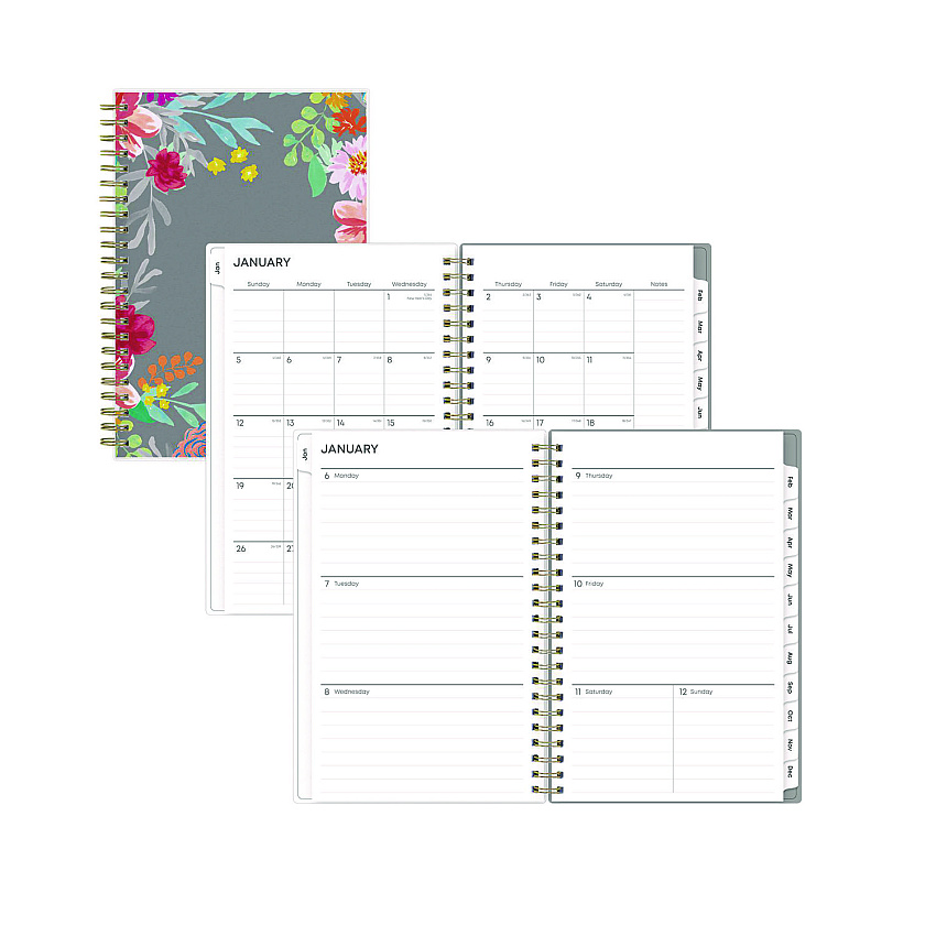 Blue Sky Sophie Frosted Weekly/Monthly Planner, Sophie Floral Artwork, 8 x 5, Multicolor Cover, 12-Month (Jan to Dec): 2023 (140088)