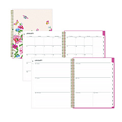 Blue Sky Fly By Frosted Weekly/Monthly Planner, Fly By Butterflies Artwork, 11 x 8.5, Blush/Pink Cover, 12-Month (Jan to Dec): 2023 (140195)