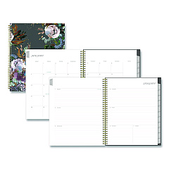 Kelly Ventura Midnight Garden Weekly/Monthly Planner, Floral Artwork, 11 x 8.5, Multicolor Cover, 12-Month (Jan to Dec): 2024