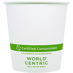 World Centric Paper Hot Cups, White, 1,000/Carton (CUPA10)