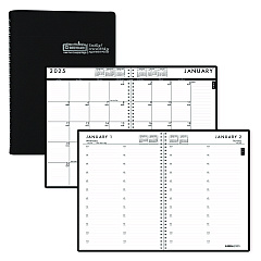 House of Doolittle 24/7 Recycled Daily Appointment Book/Monthly Planner, 10 x 7, Black Cover, 12-Month (Jan to Dec): 2023 (289632)