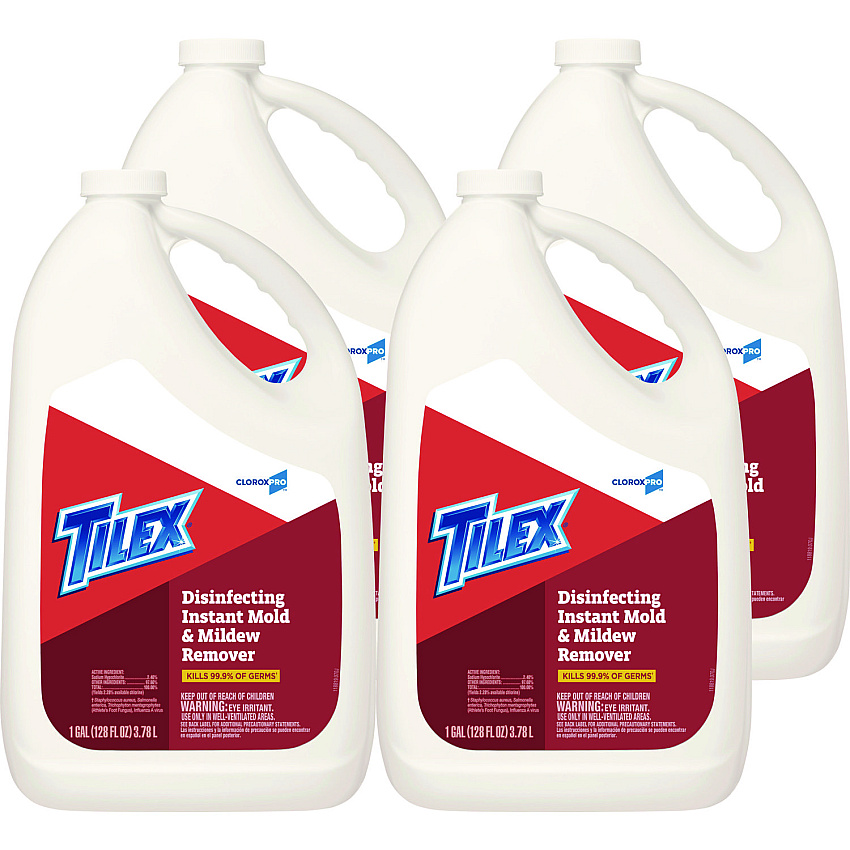 Tilex Disinfects Instant Mildew Remover, 128 oz Refill Bottle, 4/Carton (35605)