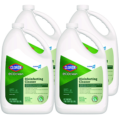 Clorox Pro EcoClean Disinfecting Cleaner, Unscented, 128 oz Refill Bottle, 4/Carton (60094CT)