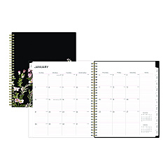 Blue Sky Nevaeh Monthly Planner, Floral Artwork, 10 x 8, Black/Multicolor Cover, 12-Month (Jan to Dec): 2026 (143947)