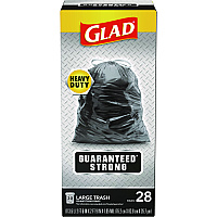 Glad Drawstring Large Trash Bags, 30 gal, 1.05 mil, 30" x 33", Black, 90/Carton (78966)