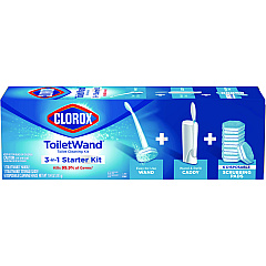 Clorox ToiletWand Disposable Toilet Cleaning System: Handle, Caddy and Refills, White (03191)