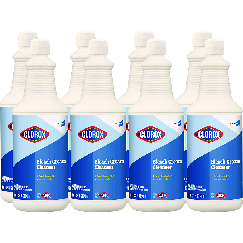 Clorox Bleach Cream Cleanser, Fresh Scent, 32 oz Bottle, 8/Carton (30613)