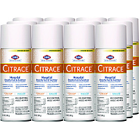 Clorox Healthcare Citrace Hospital Disinfectant and Deodorizer, Citrus, 14 oz Aerosol Spray, 12/Carton (49100)