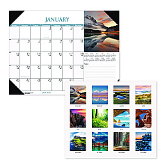 House of Doolittle Earthscapes Scenic Desk Pad Calendar, Scenic Photos, 22 x 17, White Sheets, Black Binding/Corners,12-Month (Jan-Dec): 2023 (147)