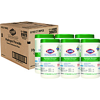 Clorox Healthcare Hydrogen Peroxide Cleaner Disinfectant Wipes, 5.75 x 6.75, Unscented, White, 155/Canister, 6 Canisters/Carton (30825)
