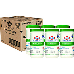 Clorox Healthcare Hydrogen Peroxide Cleaner Disinfectant Wipes, 5.75 x 6.75, Unscented, White, 155/Canister, 6 Canisters/Carton (30825)