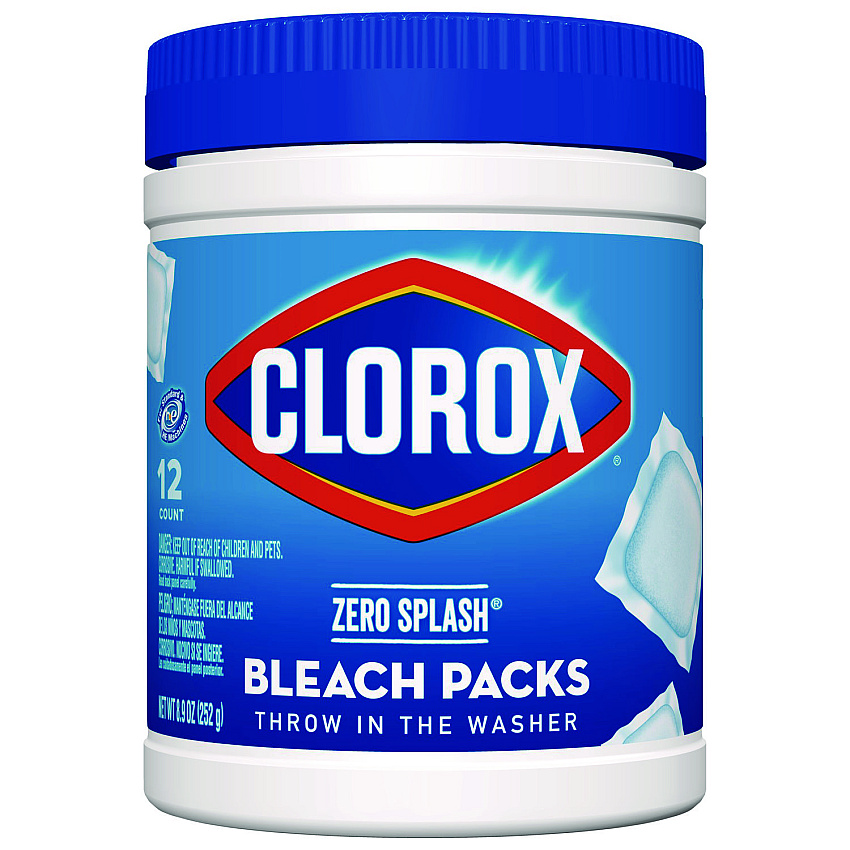 Clorox Control Bleach Packs, Regular, 12 Tabs/Pack, 6 Packs/Carton (31371)