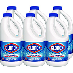 Clorox Regular Bleach with CloroMax Technology, 43 oz Bottle, 6/Carton (32260)