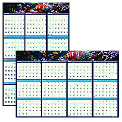 House of Doolittle Earthscapes Recycled Reversible/Erasable Yearly Wall Calendar, Sea Life Photos, 24 x 37, White Sheets, 12-Month(Jan-Dec):2023 (3969)