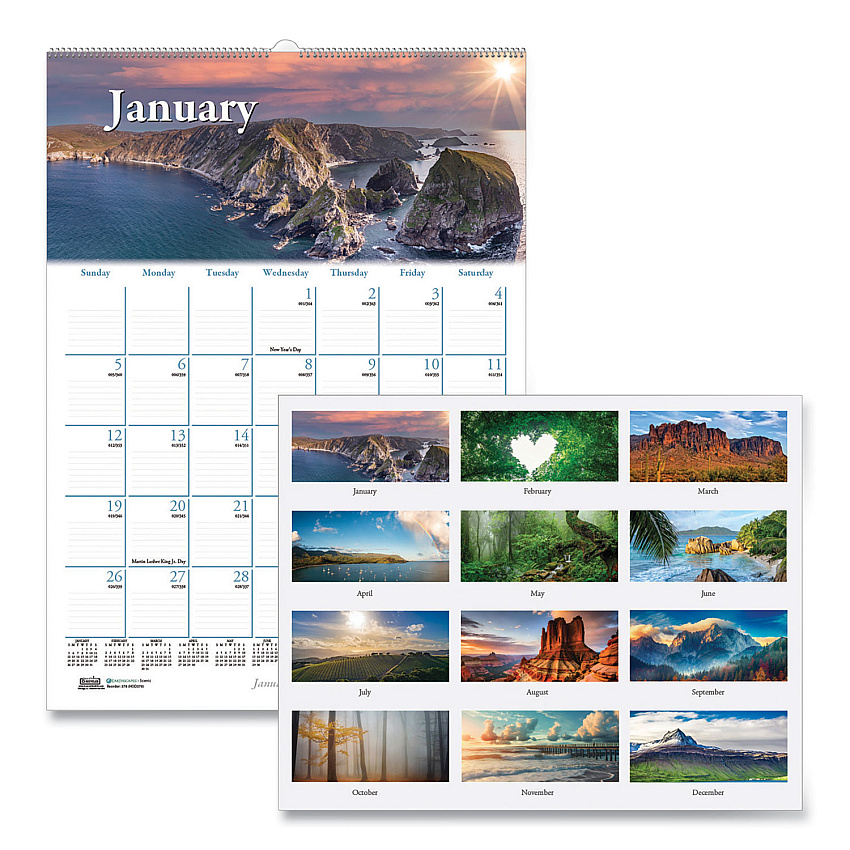 House of Doolittle Earthscapes Recycled Monthly Wall Calendar, Scenic Beauty Photography, 12 x 16.5, White Sheets, 12-Month (Jan-Dec): 2023 (378)