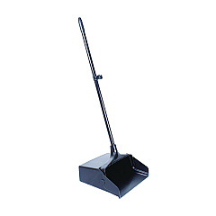 Boardwalk Lobby Dust Pan, 11.75 x 37, 34" Handle, Plastic/Aluminum, Black/Silver (BWK02600)