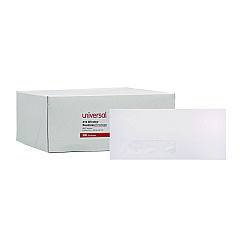 Universal Business Envelope, #10, Single Window, Commercial Flap, Gummed Closure, 4.13 x 9.5, White, 500/Box (UNV35211)