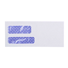 Universal Double Window Business Envelope, #9, Blade Flap, Gummed Closure, 3.88 x 8.88, White, 500/Box (UNV36301)