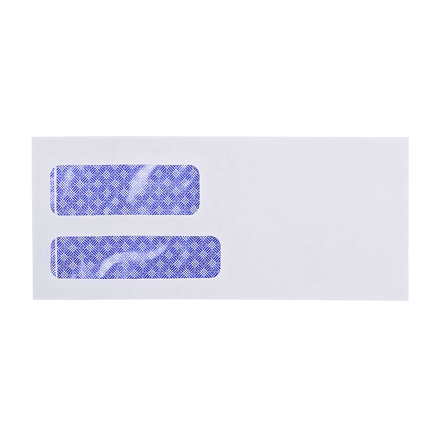 Universal Double Window Business Envelope, #9, Blade Flap, Gummed Closure, 3.88 x 8.88, White, 500/Box (UNV36301)