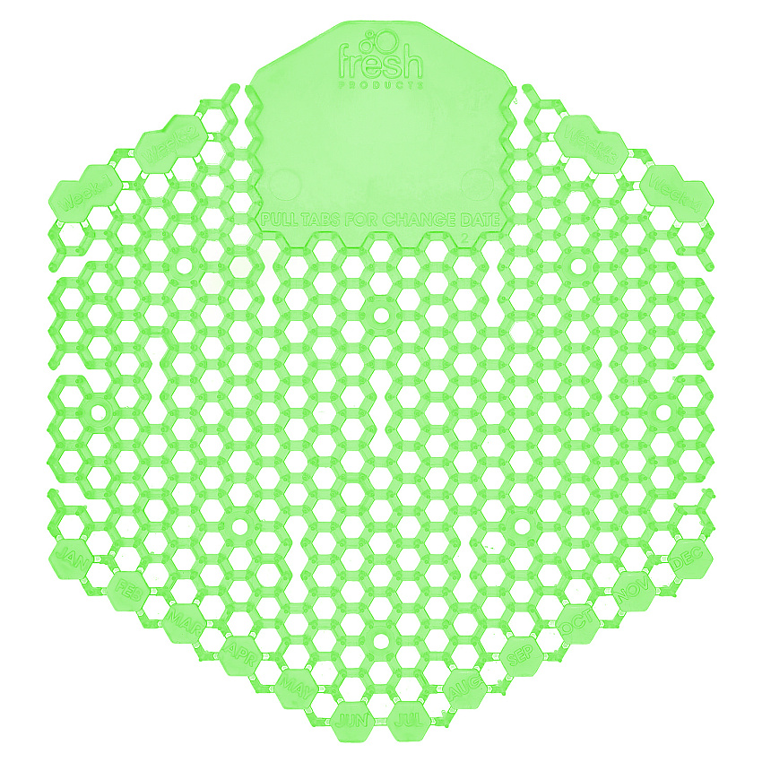 Fresh Products Wave 3D Urinal Deodorizer Screen, Cucumber Melon Scent, Green, 10/Box (3WDS60CME)