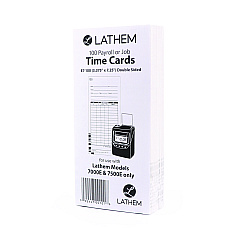 Time Clock Cards for Lathem Time 7000E, Two Sides, 3.5 x 7.25, 100/Pack (E7100)