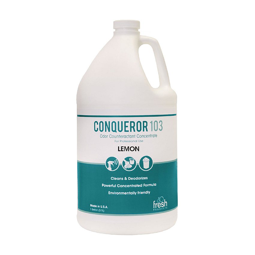 Fresh Products Conqueror 103 Odor Counteractant Concentrate, Lemon, 1 gal Bottle, 4/Carton (1WBLE)