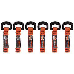 ergodyne Squids 3707 Web Tool Tether Attachment w/ Non-Conductive D-Ring Tool Tails, 2 lb Max Working Capacity, 3.5", Orange, 6/Pack (19711)