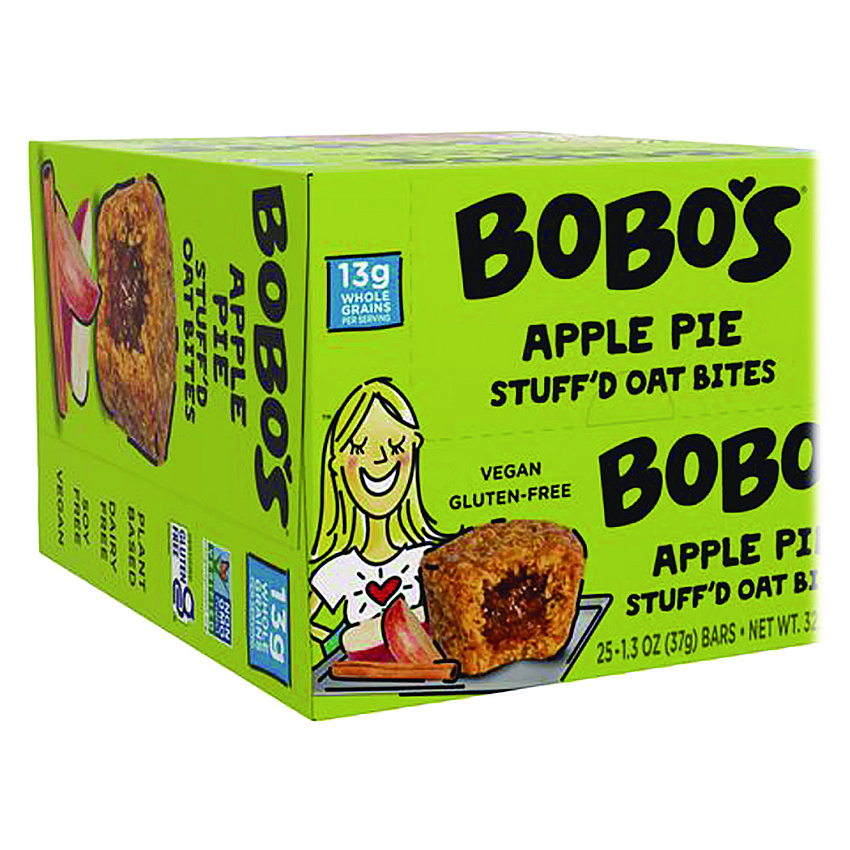 Bobo's Stuff'D Apple Pie Oat Bites, 1.3 oz Bar, 25/Box (BBO00215)
