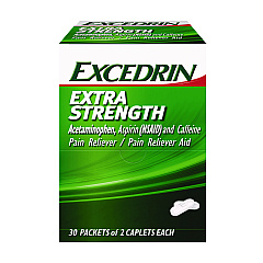 Excedrin X-Strength Caplets, 2 Caplets/Packet, 30 Packets/Box (2756950)