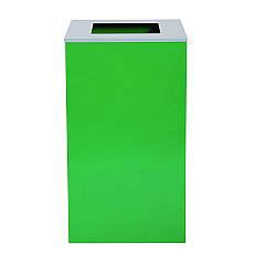 Alpine 29 Gallon Trash/Recycling Cans, Steel, Green Can with Square Lid (4450KITGRNS)