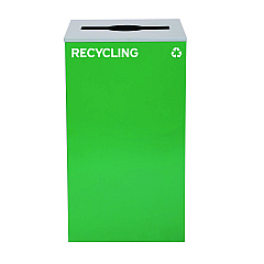 Alpine 29 Gallon Trash/Recycling Cans, Steel, Green Recycling Can with Mixed Lid (4450KITGRNMR)
