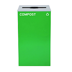 Alpine 29 Gallon Trash/Recycling Cans, Steel, Green Compost Can with Mixed Lid (4450KITGRNMC)
