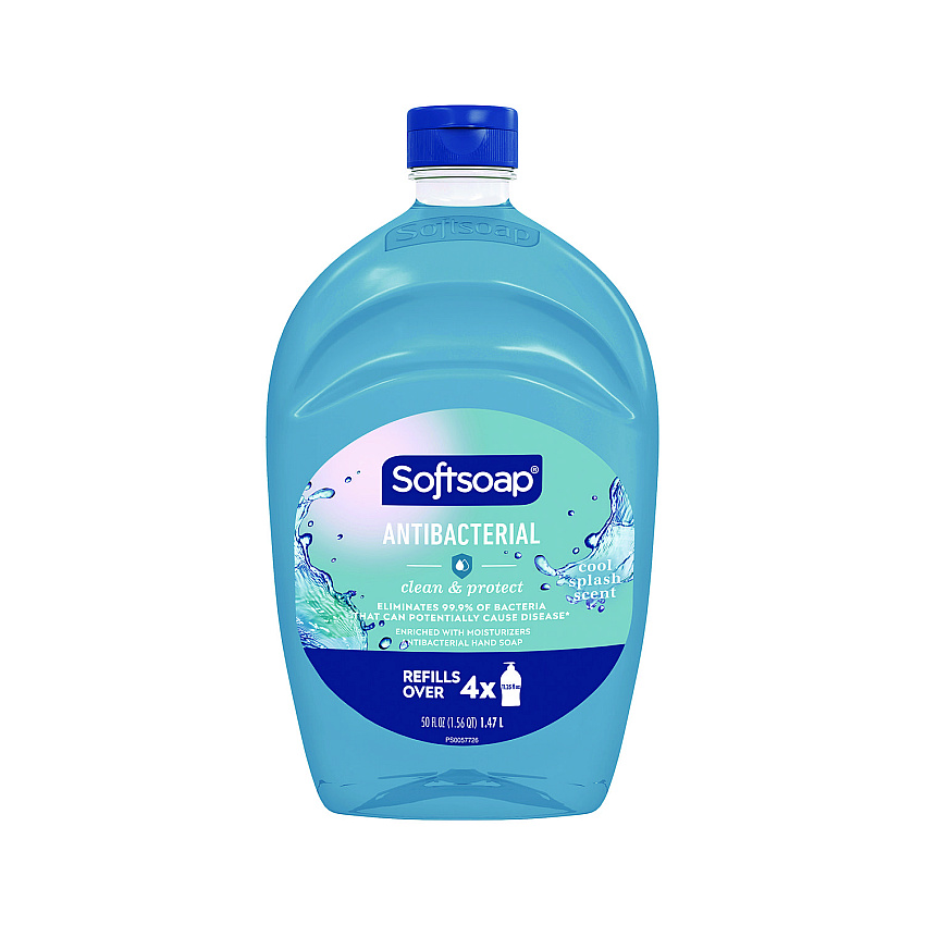 Softsoap Antibacterial Liquid Hand Soap Refill, Cool Splash, 50 oz Bottle (61031016EA)