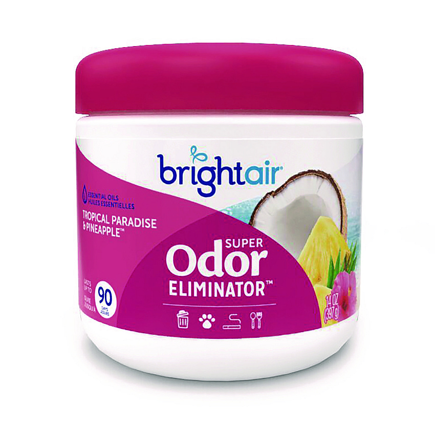 Bright Air Super Odor Eliminator, Tropical Paradise and Pineapple, 14 oz Jar (901076)