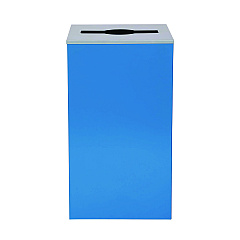 Alpine 29 Gallon Trash/Recycling Cans, Steel, Blue Can with Mixed Lid (4450KITBLUM)